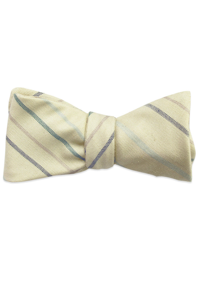 The Barret Light Yellow Striped Bow Tie