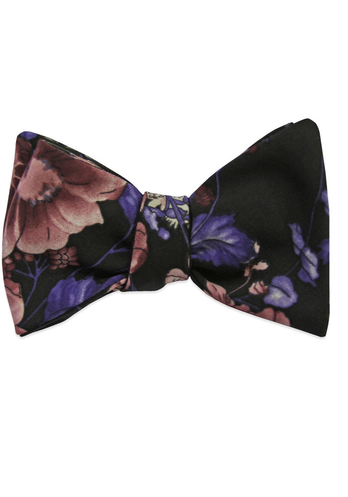 The Carmen Black Floral Bow Tie
