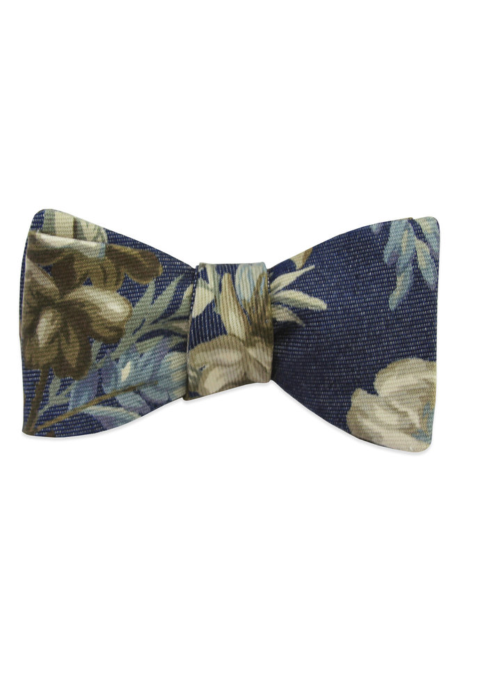 The Delia Denim Floral Bow Tie