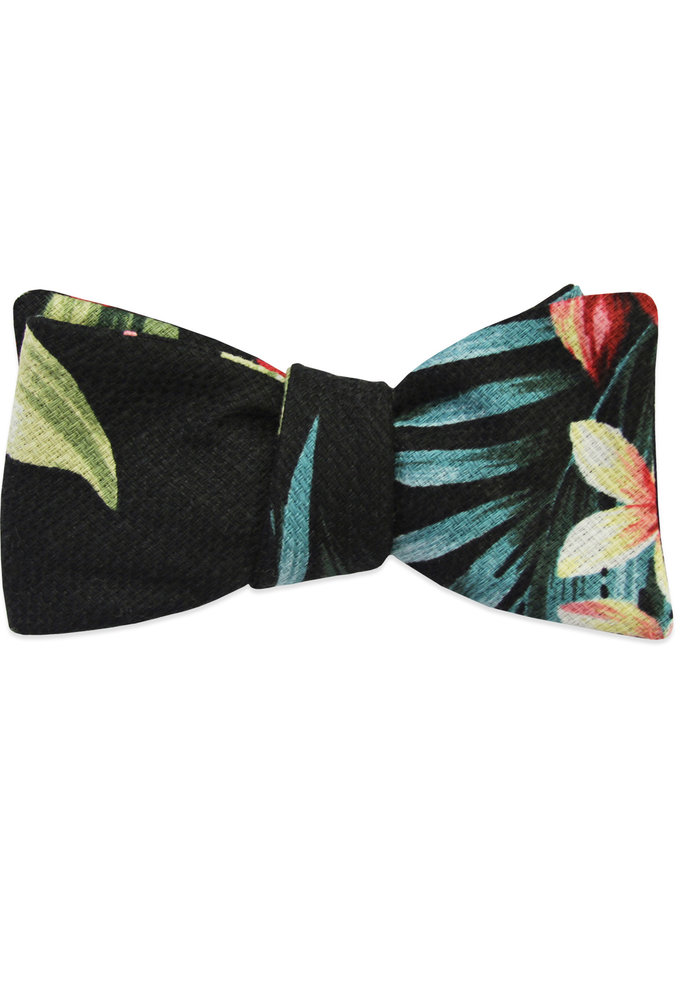 The Kalea Black Tropical Bow Tie