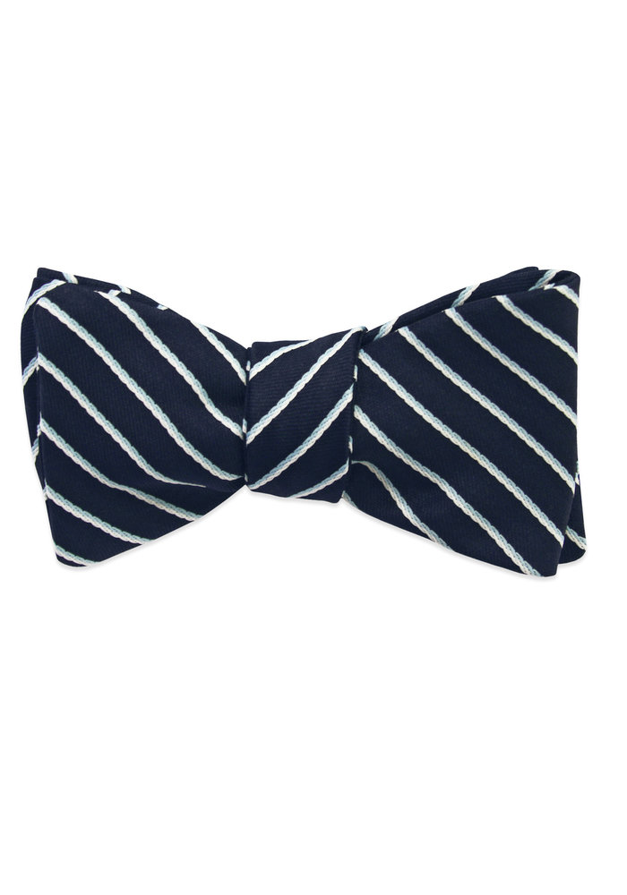 The Nelson Blue Striped Bow Tie