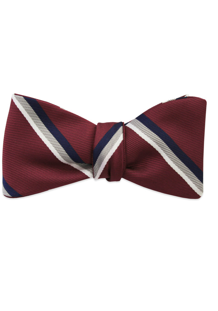 The Warren Red Striped Bow Tie