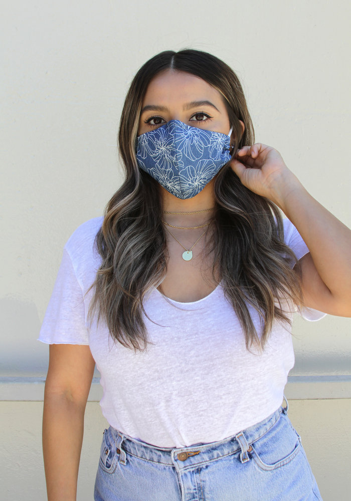 2.0 Unity Mask w/ Filter Pocket (Chambray/Floral)