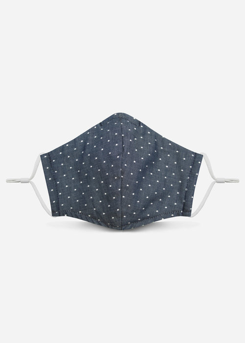 Pocket Square Clothing 2.0 Unity Mask w/ Filter Pocket (Blue Chambray Polka Dot)