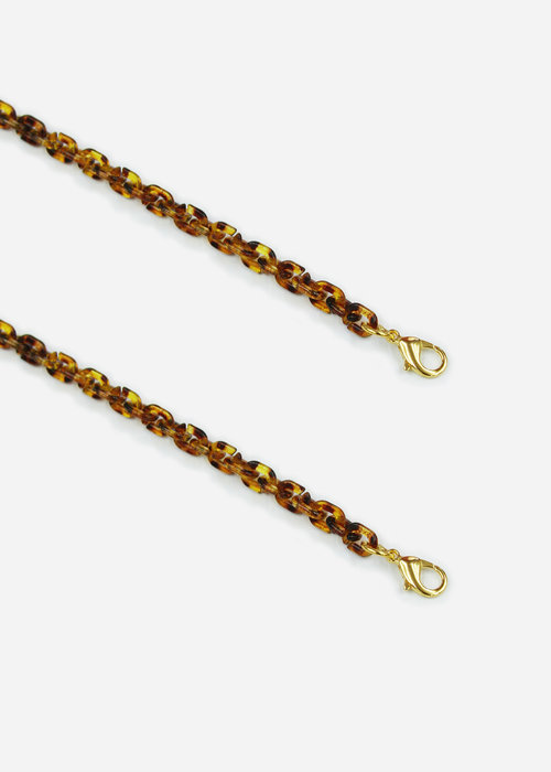 Brown Tortoise Shell Acrylic Face Mask Chain