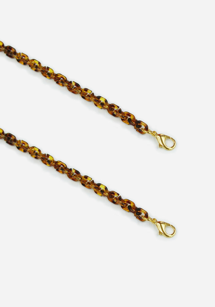 Brown Tortoise Shell Acrylic Sunglasses Chain