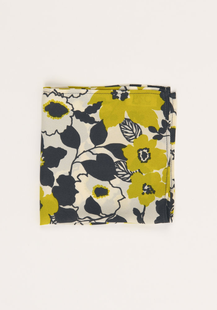 The Natasha Yellow Floral Pocket Square