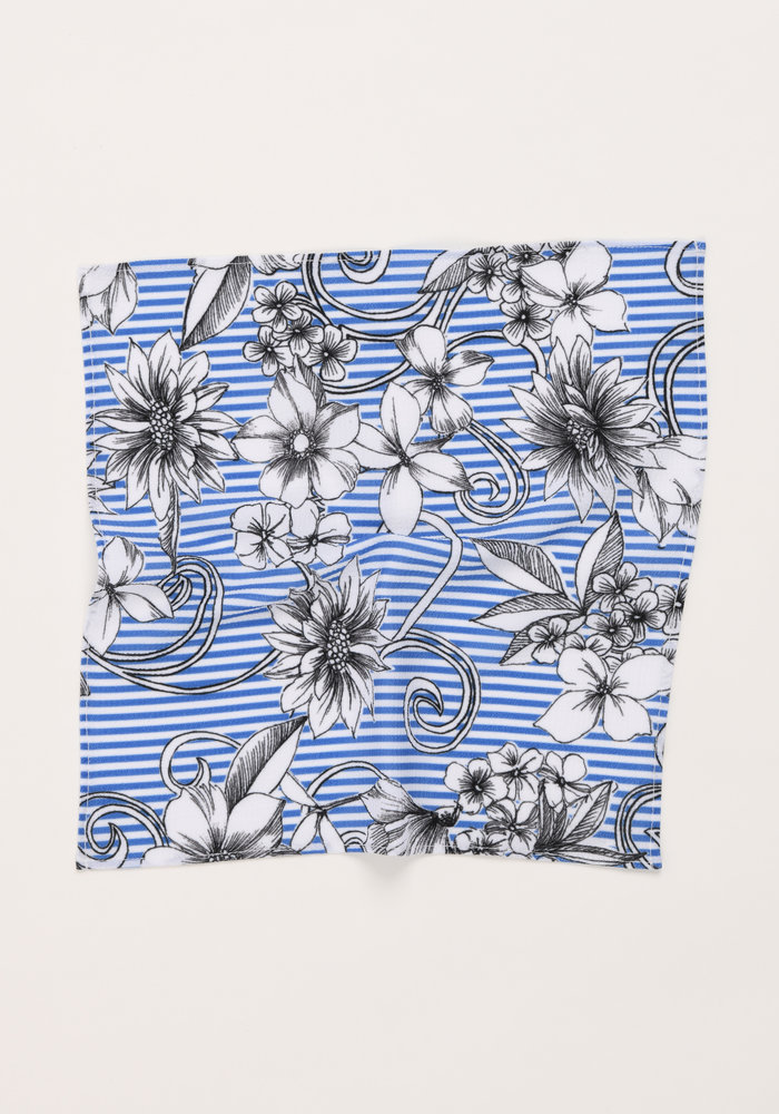 The Abigail Striped Floral Pocket Square