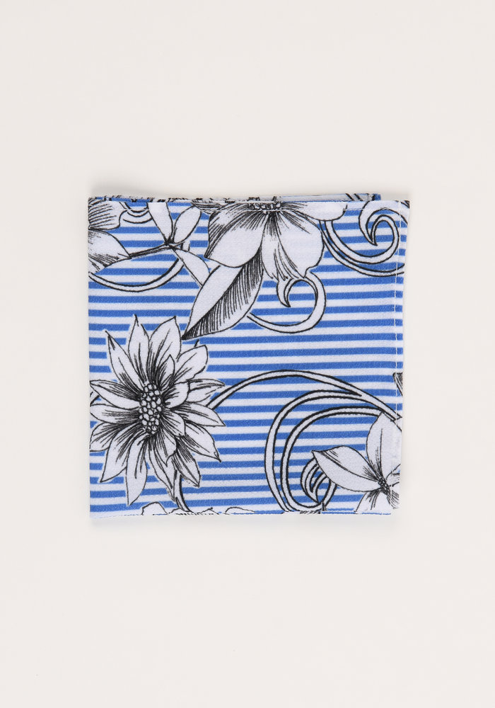 The Abigail Striped Floral Pocket Square