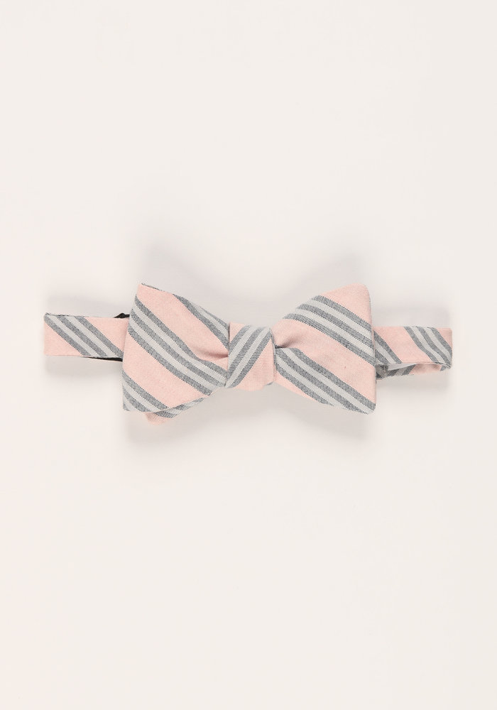 The Clive Pink Stripe Bow Tie