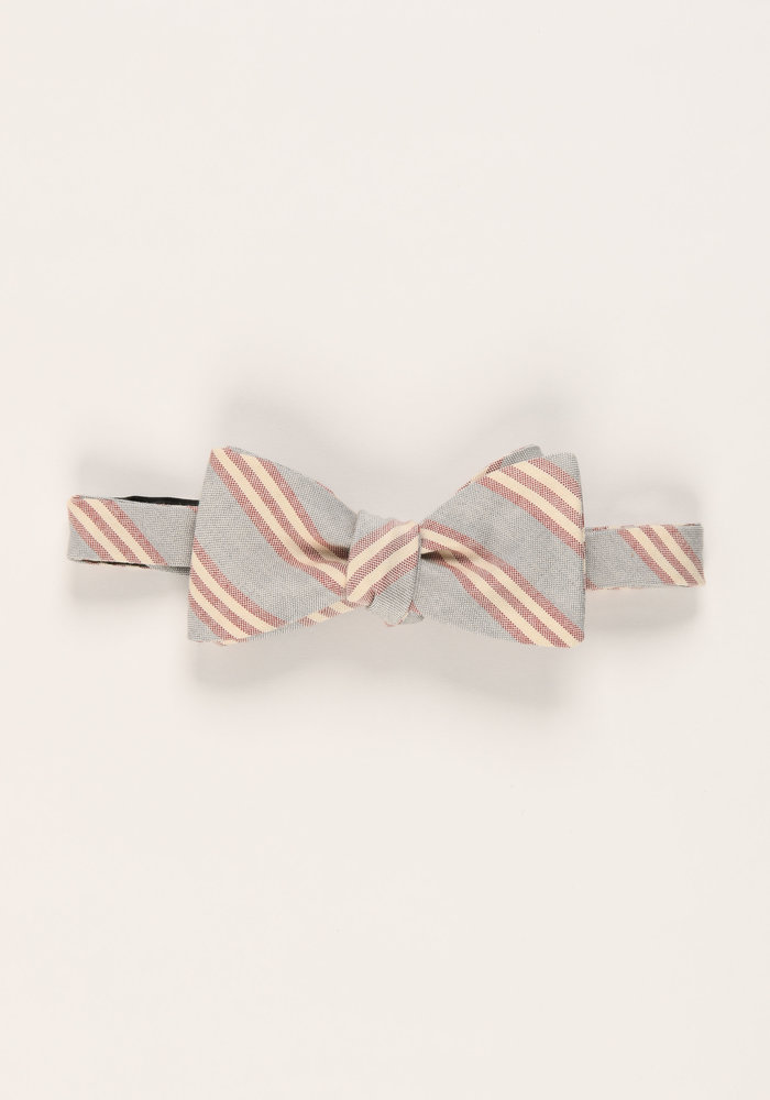 The Cyrus Gray Stripe Bow Tie