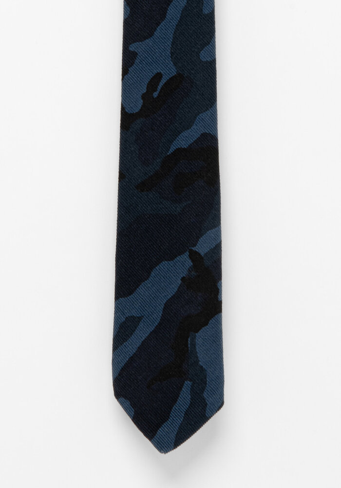 The Elm - Blue Camo Corduroy Neck Tie