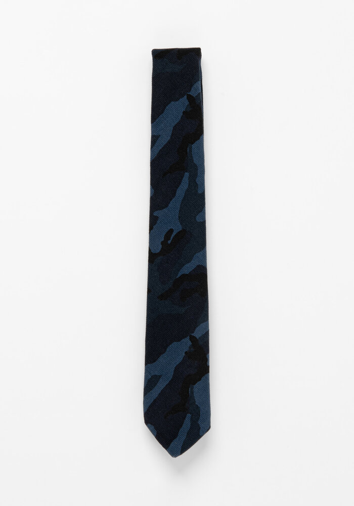 The Elm - Blue Camo Corduroy Neck Tie