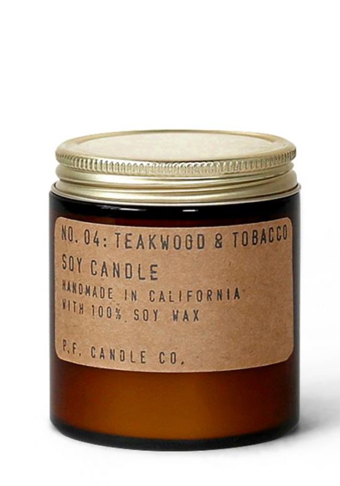 P.F. Candle Co. -  04 Teakwood & Tobacco 3.5 oz Soy Candle