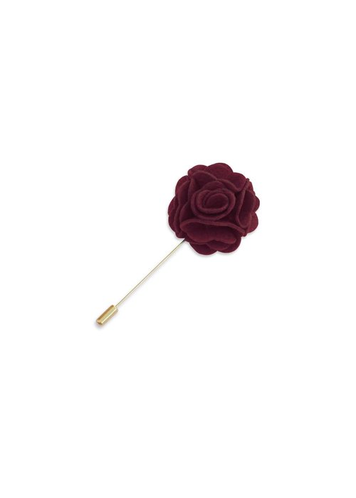 Maroon Floral Lapel Pin