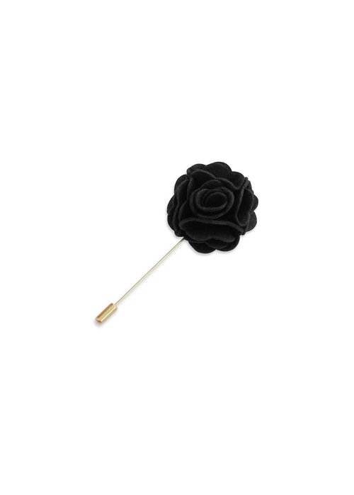 Black Floral Lapel Pin