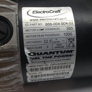 ElectroCraft Used Pride Quantum Q6 Wheelchair Right Motor/Gearbox Assembly