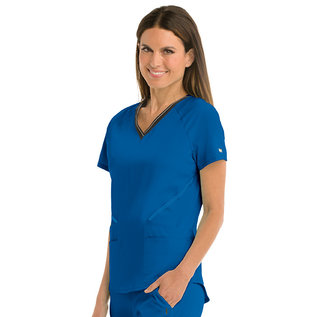 Grey's Anatomy CLEARANCE - Women's 4 Pocket Elastic V-Neck B-Tape Scrub Top  GIT007
