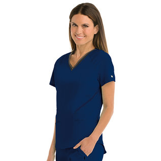 Grey's Anatomy CLEARANCE - Women's 4 Pocket Elastic V-Neck B-Tape Scrub Top  GIT007