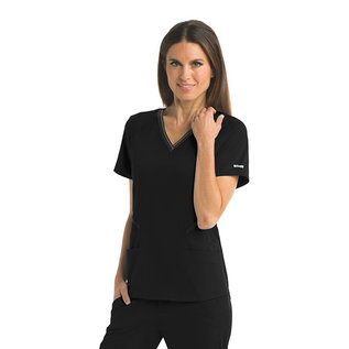 Grey's Anatomy CLEARANCE - Women's 4 Pocket Elastic V-Neck B-Tape Scrub Top  GIT007