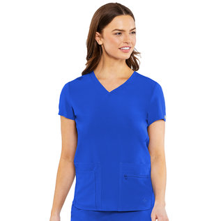 Med Couture Energy Women's Knit Back Solid Scrub Top 8478
