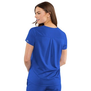 Med Couture Energy Women's Knit Back Solid Scrub Top 8478