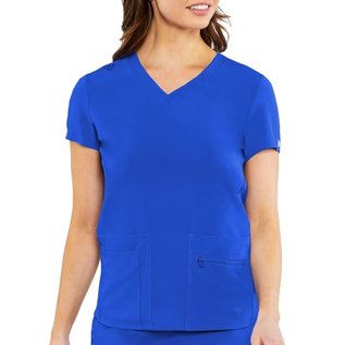 Med Couture Energy Women's Knit Back Solid Scrub Top 8478