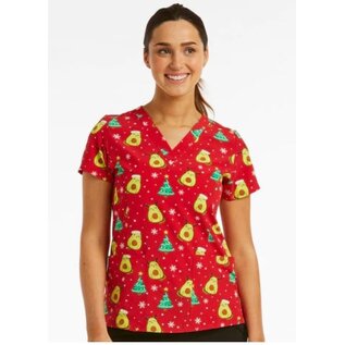 Maevn Maevn Printed Curved V-Neck Top 1767