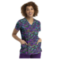 Maevn Maevn Printed Curved V-Neck Top 1767