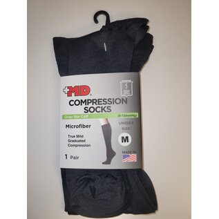 +MD +MD Flat Knit Microfiber Compression Socks