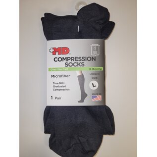 +MD +MD Flat Knit Microfiber Compression Socks
