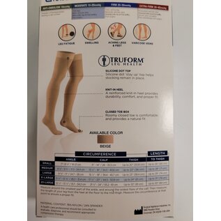 Truform Truform Thigh High Closed Toe 15-20 mmHg 8878