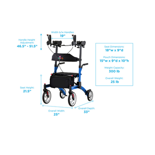 Nova Medical Dragon Fold n’ Go Rise UP Rollator Upright Standing Walker