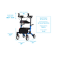 Nova Medical Dragon Fold n’ Go Rise UP Rollator Upright Standing Walker