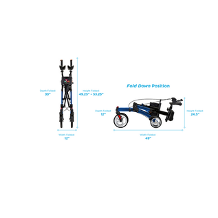 Nova Medical Dragon Fold n’ Go Rise UP Rollator Upright Standing Walker