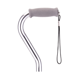 Nova Rubber Handle Offset Cane Silver
