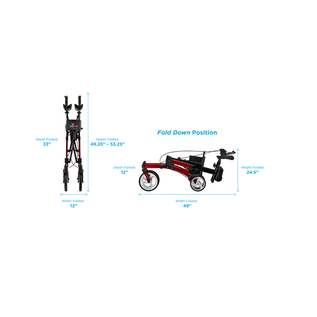 Nova Medical Dragon Fold n’ Go Rise UP Rollator Upright Standing Walker