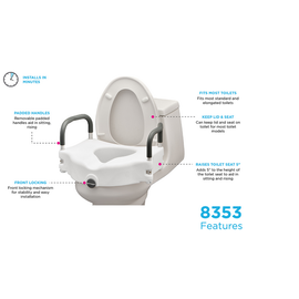 Nova Nova Deluxe Raised Toilet Seat with Detachable Arms