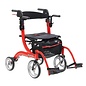 Drive Medical Drive Nitro Duet Transport Chair/Rollator Red