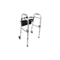 ProBasics Two-Button Folding Walker with Wheels and Roll-Up Seat