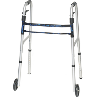 Compass Health ProBasics Aluminum Adult Walker Trigger W/Wheels Blue