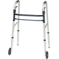 Compass Health ProBasics Aluminum Adult Walker Trigger W/Wheels Blue