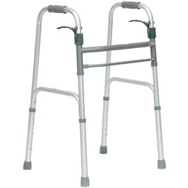 Compass Health ProBasics Aluminum Adult Walker Trigger W/Wheels Grey