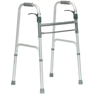 Compass Health ProBasics Aluminum Adult Walker Trigger W/Wheels Grey