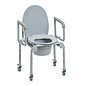 Drive Medical Steel Drop-Arm Commode with Wheels and Padded Armrests