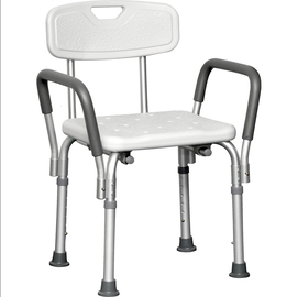 Probasics Deluxe Shower Chair with Back and Padded Arms 300 lb