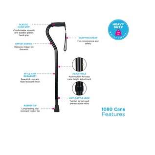 Nova Heavy Duty Offset Cane (Black)