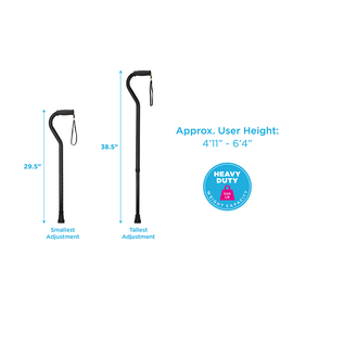 Nova Heavy Duty Offset Cane (Black)