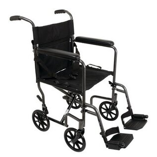 Transport Chair Steel 19" Silver Vein Finish