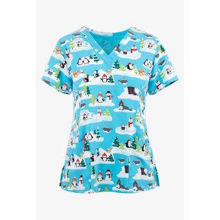 Maevn  V-Neck Print Top 9810